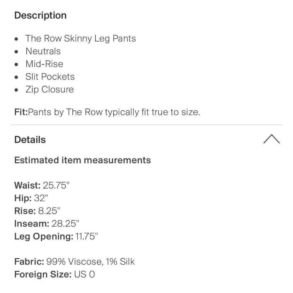 The Row Authentic Solid Ivory White Mid Rise Visc… - image 5